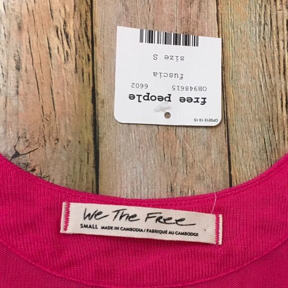 NWT Free People Take the Plunge Fuchsia Tank Top - Fuchsia - Small - Picture 11 of 12